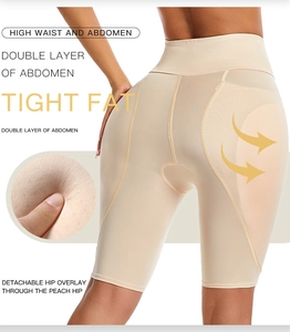 Detail of high waist double layer tummy control fabric with high elasticity for hip lifting