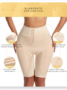 Detail showing the peach hip lifting effect and high elastic fabric on nude body shaper