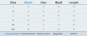 Tableau des tailles détaillé pour body gainant grande taille de la taille S à XXXL