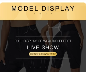 Detailed view of high-waist body shaper with adjustable triple hook-and-eye front closures