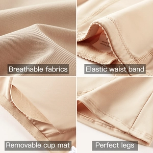 Women's mid-waist seamless shapewear thong in nude skin tone with breathable fabric