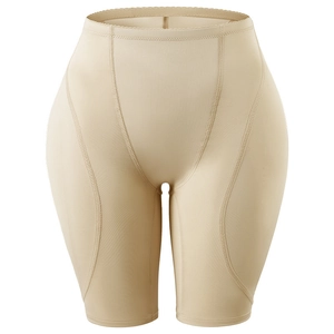 High waist tummy control shapewear shorts in nude beige for body sculpting and lifting