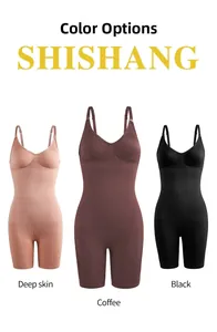 Detailed comparison of seamless bodysuits in deep skin, coffee, and black color options