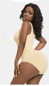 Detail of high waist seamless bodysuit showing tummy control and butt lifting effects