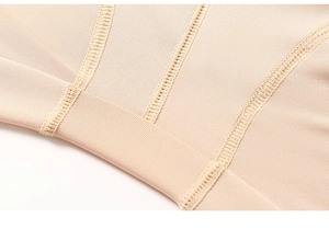 Detailed macro view showing reinforced stitching and texture of high-elastic shapewear fabric