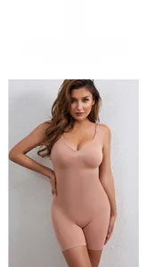 Detailed view of the seamless nude bodysuit showing tummy control and butt lifting effect