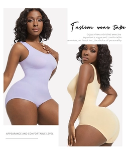 Seamless bodysuit shapewear showing front and back view of tummy control and butt lifting design
