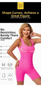Detail of pink seamless shapewear bodysuit showing tummy control and butt lift design