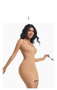 Close-up of ribbed bodycon mini dress in khaki featuring a U-shaped neckline