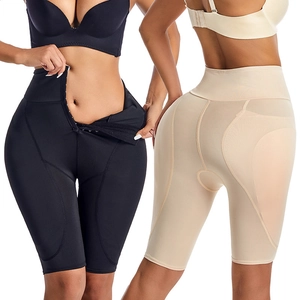 Women High Waist Tummy Control Shapewear Pants Hip Lift Thigh Slimmer Body Shaper Shorts With Hook-and-Eye Closure Polyester