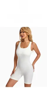Detailed view of white high-elasticity bodysuit with tummy control and butt lifting feature