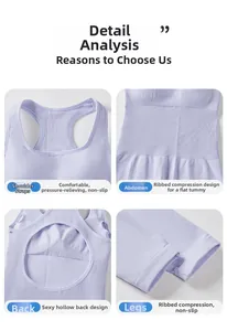 Detail view of ribbed lavender bodysuit featuring compression waist and back cutout design