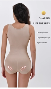 Rückansicht eines nahtlosen Bodysuits mit hoher Elastizität für Po-Lifting und Bauchkontrolle