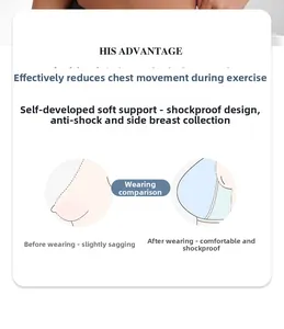 Comparaison détaillée du soutien-gorge de sport montrant l'effet anti-choc et le maintien