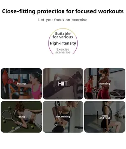 Collage montrant le soutien-gorge de sport antichoc lors de boxe et course intense