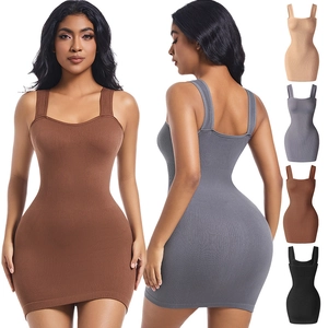 Damen Sexy Geripptes Nahtloses Bodycon Minikleid Eckiger Ausschnitt Ärmellos Trägerkleid Hoch Elastisch Formend Sommer Outfit