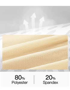 Detail of breathable mesh fabric made of 80% polyester and 20% spandex for body shaper