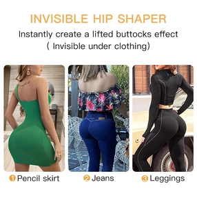 Invisible hip shaper effect under pencil skirts, jeans and leggings for buttocks lifting