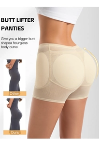 Detailed comparison of breathable mesh butt lifter with thick padding for hourglass curve