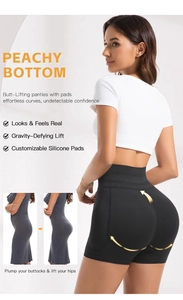 Detailed view of high waist shapewear with removable silicone pads for butt enhancement