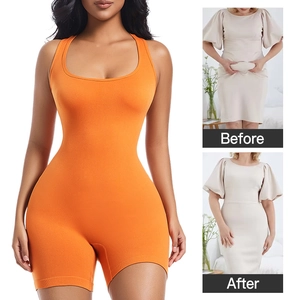 Women Seamless Yoga Bodysuit Sleeveless Hollow Racerback Workout Romper Shaping Butt Lifting Gym Fitness Unitard Jumpsuit