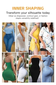 Detailed views of high waist tummy control shapewear for body sculpting and hip lifting