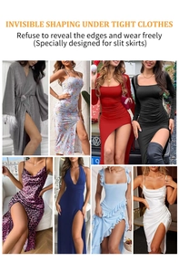 Detailed view of high-waist slimming thongs for high-slit dresses in various patterns