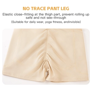 Detail view of high elastic seamless shapewear with non-slip hem and ruched butt lift design
