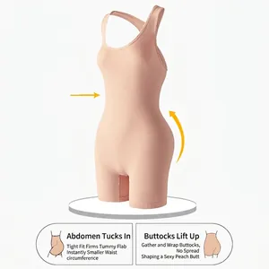 Sleepless skin-tone bodysuit for tummy control and hip lifting, premium yoga activewear