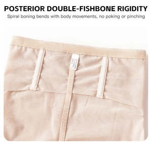 Detail of high waist shapewear with double fishbone support and breathable mesh fabric