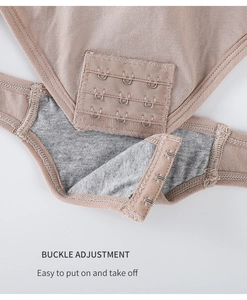Detail of shapewear with 3-row buckle adjustment for easy fit and secure closure