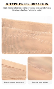 Dettaglio del tessuto a rete elasticizzato con design a X e fascia elastica alta