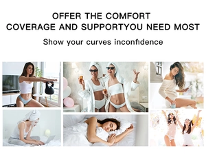 Detailed collage showing high-stretch seamless panties and tops for daily comfort
