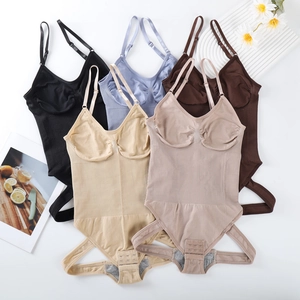 Seamless high-stretch bodysuits with adjustable straps and crotch buckles in five colors