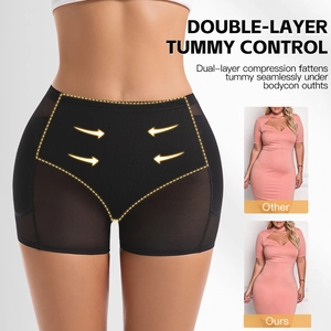 High waist double-layer tummy control shapewear with breathable mesh for body sculpting