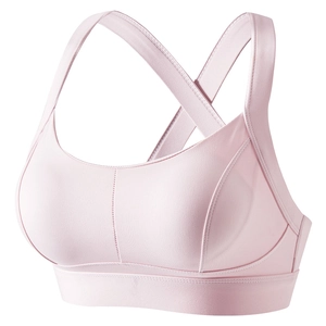 Soutien-gorge de sport rose clair à maintien élevé avec dos croisé et antichoc