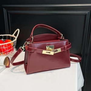 Petit Sac Bandoulière Carré en Cuir PU Vintage Imprimé Léopard pour Femme Sac à Main Style Kelly avec Fermoir Pivotant Doré Sacoche de Mode