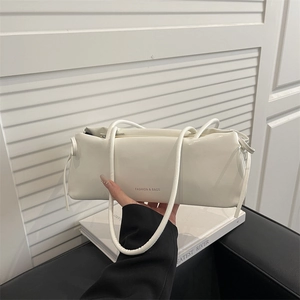 Borsa Baguette Donna in PU Lucido Fiocco Sottobraccio Borsa a Spalla Moda Stampa Lettere Grande Capacità Elegante Borsa Casual