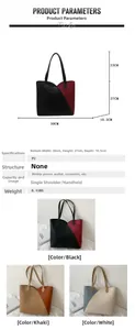 Detailed dimension chart showing 30cm width and 27cm height for the PU leather tote bag