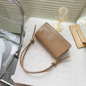 Women PU Leather Underarm Baguette Bag Solid Color Shoulder Bag With Knot Strap Magnetic Closure Fashion Handbag