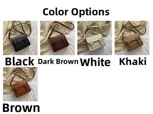 Sacs bandoulière de style Cambridge en noir, marron foncé, blanc, kaki et marron