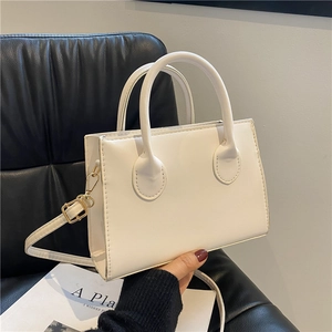 Minimalistische PU Lederen Kleine Vierkante Tas Voor Vrouwen Vintage Effen Kleur Handtas Verstelbare Schouder Crossbody Tas