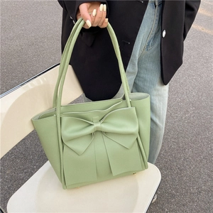 Sac Fourre-tout Élégant en Cuir PU avec Grand Nœud pour Femmes Sac à Bandoulière Haute Capacité Mode Coréenne Sac à Main Travail Quotidien