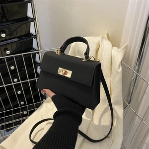 Borsa a Tracolla da Donna in Pelle PU retrò Borsa a Mano alla Moda con Lucchetto Dorato per Pendolarismo Quotidiano Ufficio