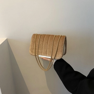 Sac à Épaule en Velours Matelassé pour Femmes Chaîne Mode Simple Carré Sac Crossbody Décontracté Quotidien Navettage Tendance Urbaine
