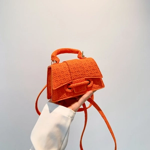 Modern PU Leather Women Shoulder Bag Woven Texture Hourglass Small Square Handbag Portable Crossbody Bag For Daily Use