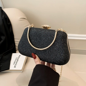 Damen Elegant Pailletten Abendtasche Glitzer Clutch Tasche Für Hochzeit Party Luxus Faux Künstliche Perle Schnalle Metallkette Umhängetasche