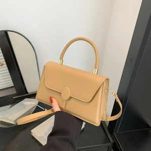 Borsa Quadrata Piccola in Pelle PU Trendy per Donna Borsa a Tracolla Minimalista Tinta Unita Con Fibbia Dorata Borsa a Mano