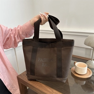Large Capacity Canvas Tote Bag Women Fashion Letter Print Shoulder Bag Minimalist Commuter Handbag Casual Shopping Bag