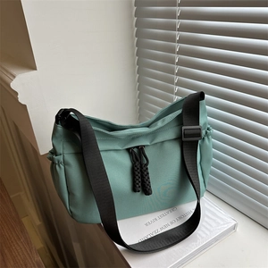 Women Oxford Cloth Large Capacity Shoulder Bag Casual Commuter Crossbody Tote Bag Fashion Underarm Bag With Zipper Drawstring